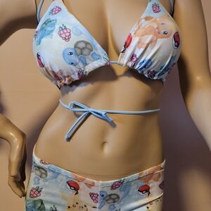 Pokemon Colorful Cartoon Print Bikini